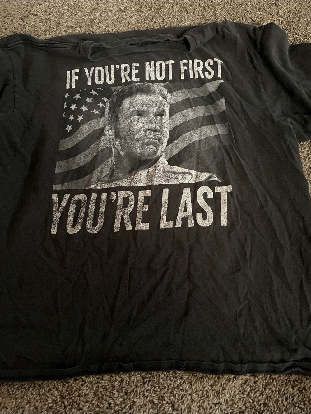 Black Graphic Men's T-Shirt - 'If You're Not First You're Last'